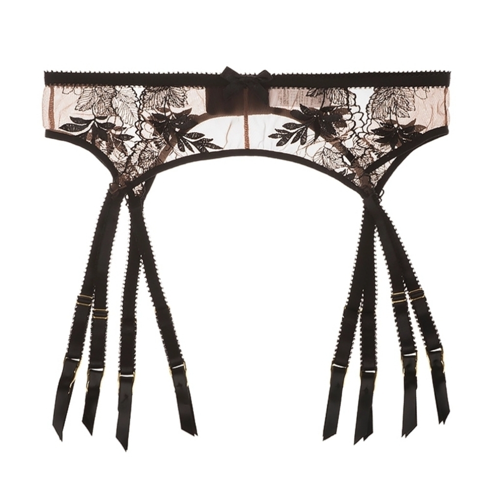 THE Abigail 3-Piece Floral Embroidered Lingerie Set with Garter Belt - Picture 9 of 12